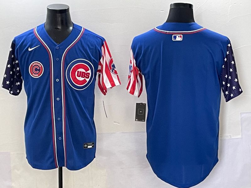 Men 2025 Chicago Cubs Blank Blue a generation of national flags Joint Name Nike MLB Jersey style 3->chicago cubs->MLB Jersey